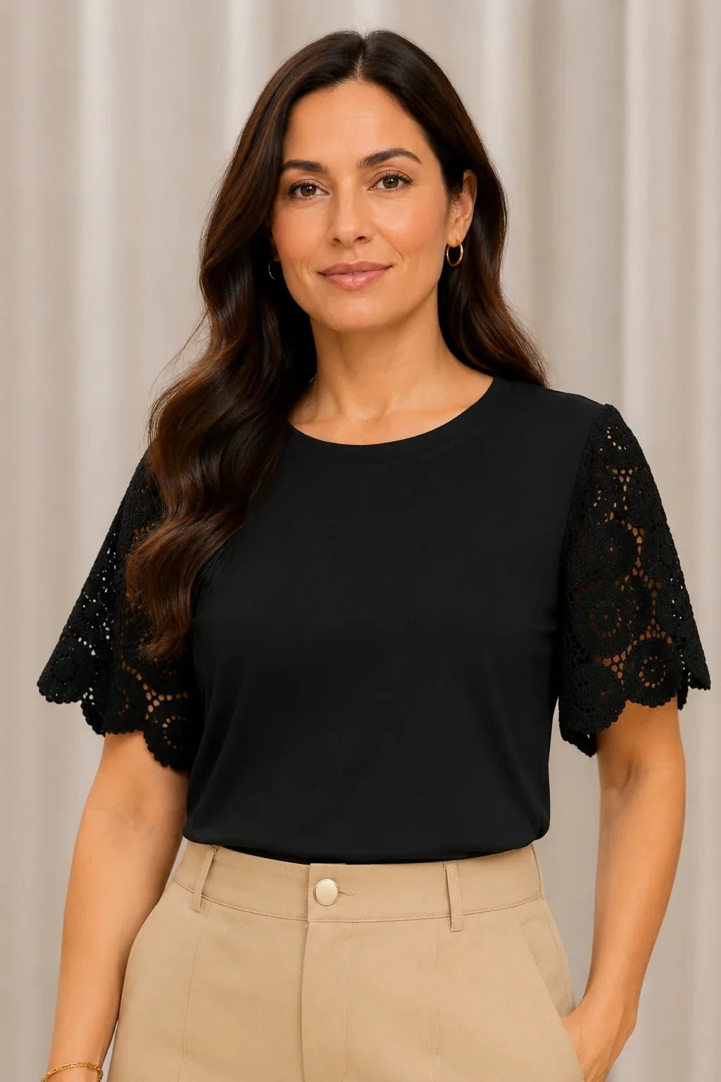 Blusa com Manga em Crochê Geisa