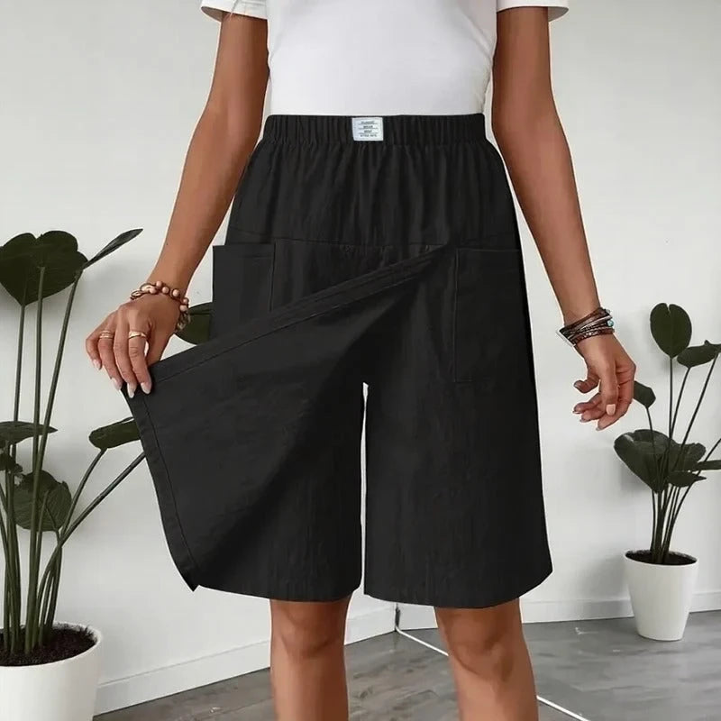 Shorts Saia Celenne em Linho de Algodão com Conforto Premium