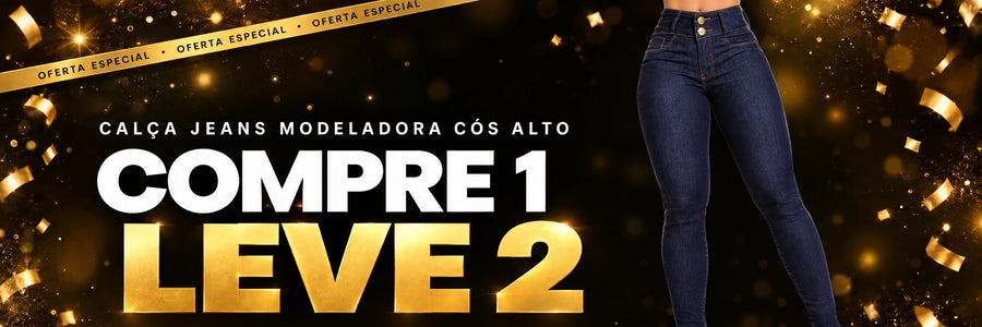 Calça Jeans Modeladora de Cós Alto - Compre 1 Leve 2
