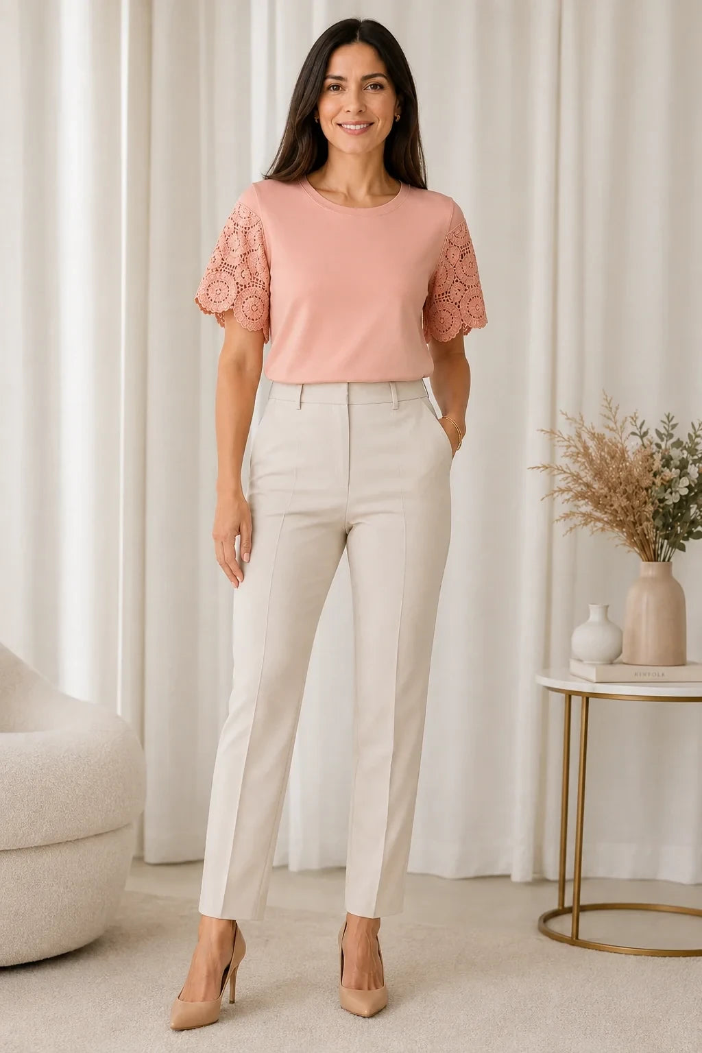 Blusa com Manga em Crochê Geisa