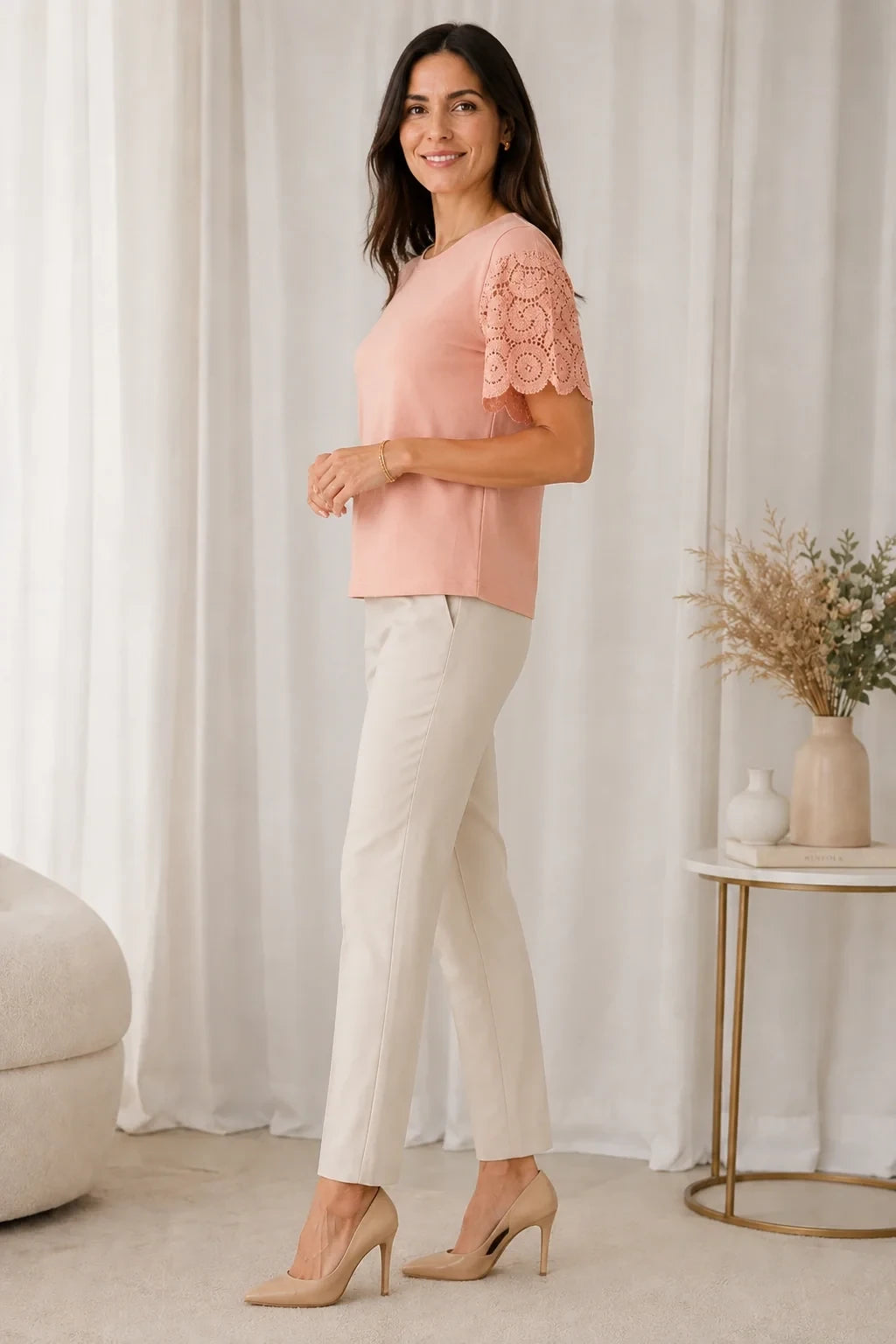 Blusa com Manga em Crochê Geisa
