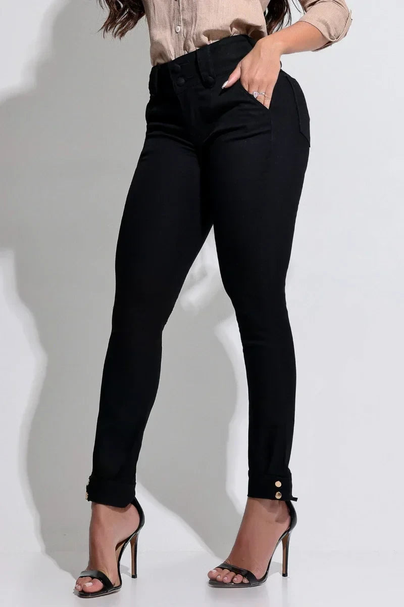 Vyzza | Calça Jeans Modeladora Preta CH106 | foto 5
