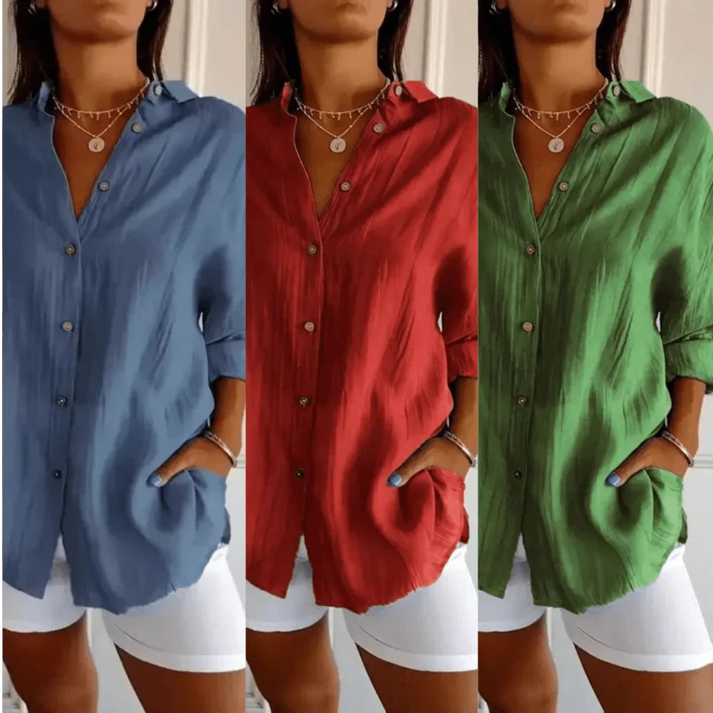 Kit 3 Camisas Ibiza em Linho de Algodão – Design Semi Plissado