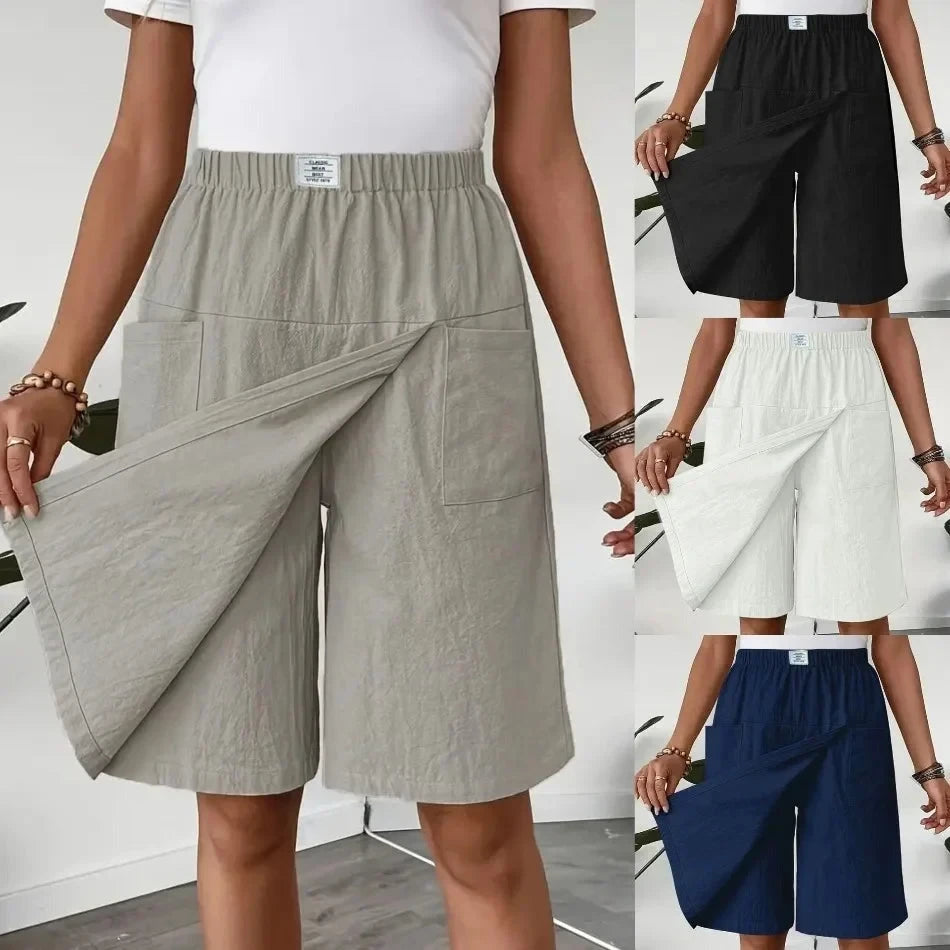 Shorts Saia Celenne em Linho de Algodão com Conforto Premium
