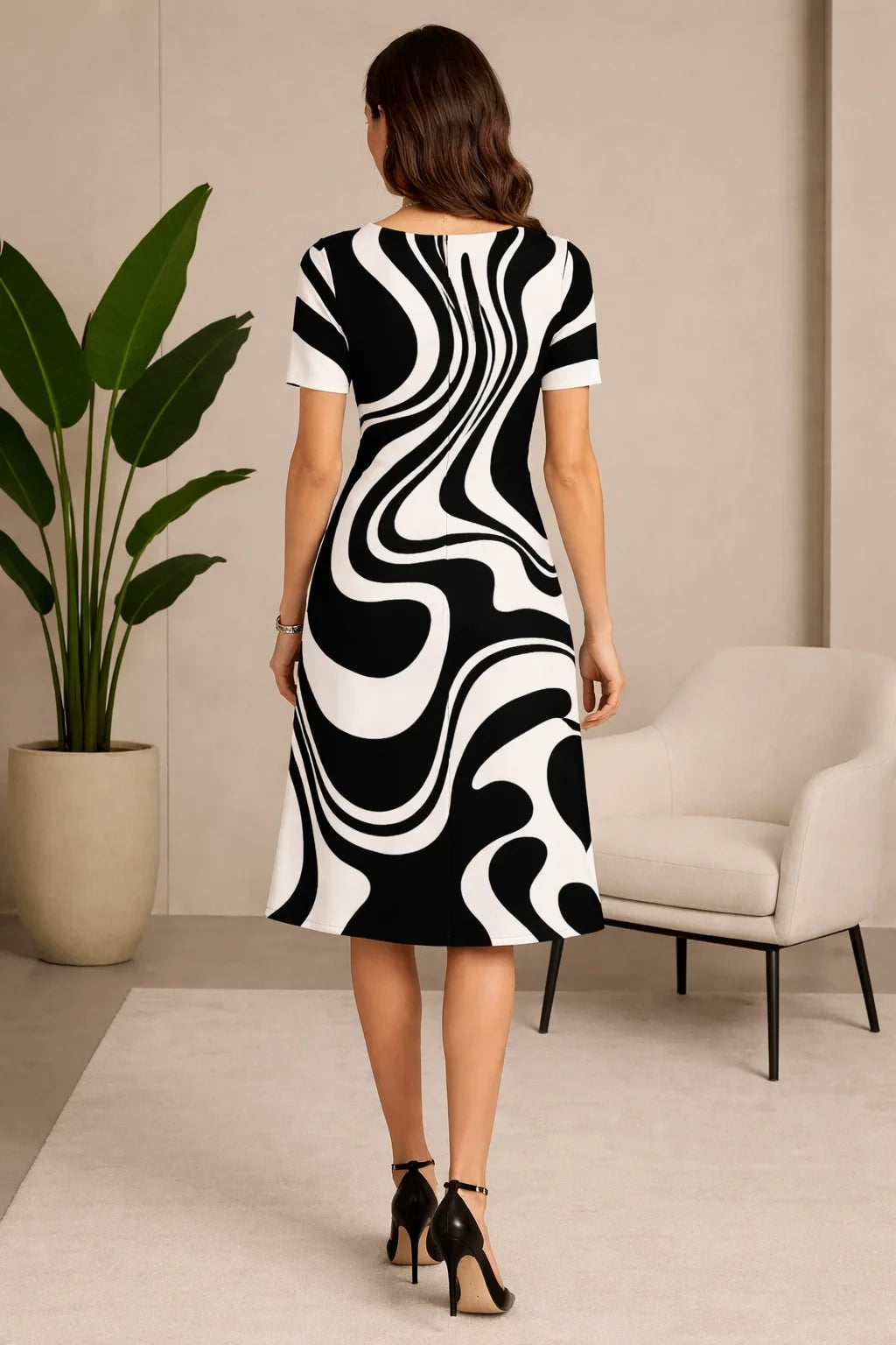 Vestido Amarílis Preto e Branco